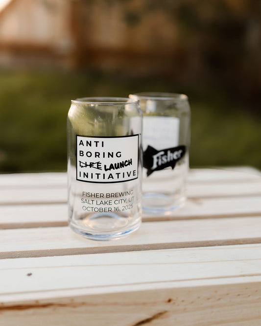 Anti Boring Launch Pint Glass